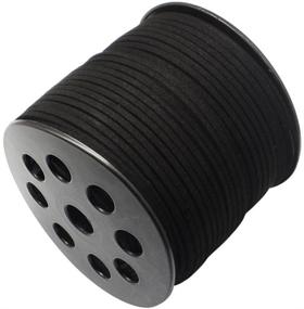 img 4 attached to 🎀 TamBee 3mm Faux Suede Cord Flat Lace Leather String 100 yd/roll - Perfect for DIY Jewelry Making (Black)