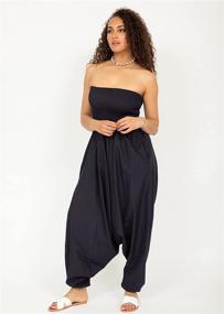 img 2 attached to 👖 Cotton Jumpsuit Romper - Women's Clothing for Harem Pants Enthusiasts