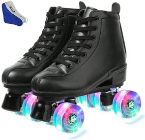 img 4 attached to 👟 Adjustable High Top Double Row Roller Skates for Women, Men, Boys, and Girls - Ideal for Outdoor and Indoor Use – Jessie Women's Roller Skates