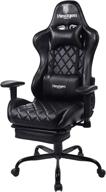 🎮 healgen gaming chair - racing style gamer chair with ergonomic leather, high back, adjustable seat height, swivel, footrest, lumbar pillow, and headrest логотип