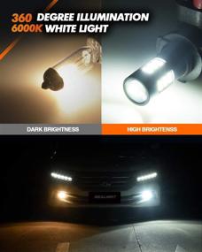img 3 attached to 🔆 SEALIGHT H10/9145/9140/9045/9040 LED Fog Light Bulbs – 6000K Xenon White, 27 SMD Chips, 360-degree Illumination (Pack of 2)