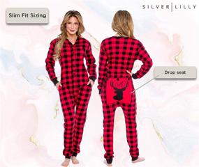 img 2 attached to Silver Lilly Plaid Piece Pajamas Women's Clothing for Lingerie, Sleep & Lounge