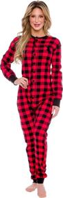 img 4 attached to Silver Lilly Plaid Piece Pajamas Women's Clothing for Lingerie, Sleep & Lounge