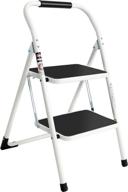 🪜 efine 2 step ladder: folding step stool with handrail, sturdy steel construction, holds 330lbs logo