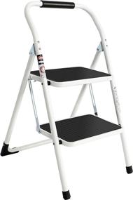 img 4 attached to 🪜 EFINE 2 Step Ladder: Folding Step Stool with Handrail, Sturdy Steel Construction, Holds 330lbs