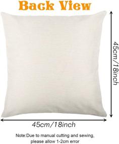 img 3 attached to 🎃 YGEOMER Set of 4 Halloween Pillow Covers 18×18 Inch - Trick or Treat Pillows, Rustic Linen Sofa Couch Holiday Decorations, Throw Pillow Cases for Halloween Décor