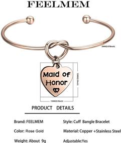 img 3 attached to FEELMEM Bridesmaid Heart Shaped Bracelet Personalized