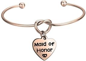 img 4 attached to FEELMEM Bridesmaid Heart Shaped Bracelet Personalized