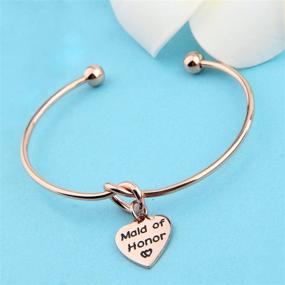 img 1 attached to FEELMEM Bridesmaid Heart Shaped Bracelet Personalized