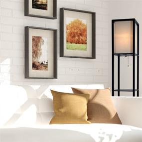 img 3 attached to 🌟 Enhance Your Space with the Stylish Floor Lamp with Shelves by LIGHTACCENTS - An Ideal Corner Storage Bookshelf Lamp with Wooden Storage Shelves and Cotton Linen Shade - Perfect for Bedroom Décor (Black)
