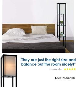 img 1 attached to 🌟 Enhance Your Space with the Stylish Floor Lamp with Shelves by LIGHTACCENTS - An Ideal Corner Storage Bookshelf Lamp with Wooden Storage Shelves and Cotton Linen Shade - Perfect for Bedroom Décor (Black)