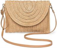 👜 handmade women's straw beach shoulder bag tote with pu leather straps - classic summer handbag purse logo