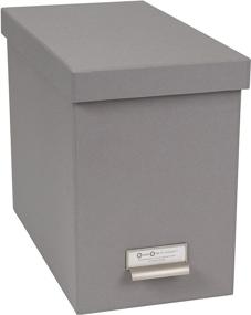 img 4 attached to Grey Bigso John Fiberboard Label Frame Desktop File Storage Box, 10.2 x 7 x 13 in