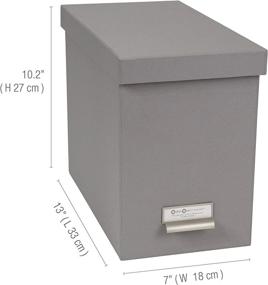 img 2 attached to Grey Bigso John Fiberboard Label Frame Desktop File Storage Box, 10.2 x 7 x 13 in