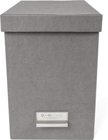 img 3 attached to Grey Bigso John Fiberboard Label Frame Desktop File Storage Box, 10.2 x 7 x 13 in