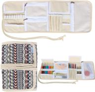 🧶 compact bohemian crochet hook case - all-in-one organizer for various crochet needles and knitting accessories by teamoy logo