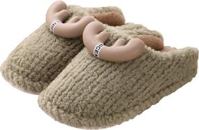 img 4 attached to Warm, Cozy & Non-Slip: Fuzzy House Slippers for Boys' Winter Shoes