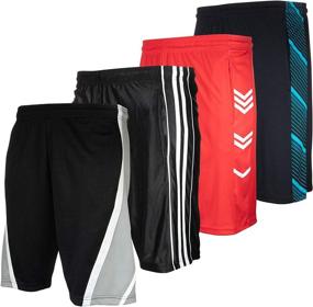 img 4 attached to 🏀 Men's High Energy Long Basketball Shorts - 4 Pack, Sports, Fitness, Exercise, Athletic Performance