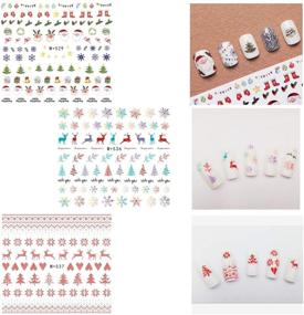 img 1 attached to 🦌 Whaline 1200+ Christmas Nail Art Water Transfer Stickers: Festive Santa Claus, Reindeer and Xmas Tree Decals for Women, Girls, Manicure DIY or Nail Salon - 12 Sheets