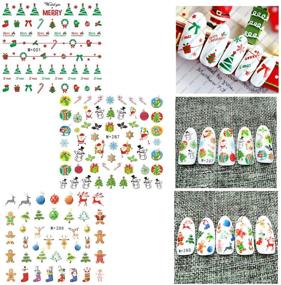 img 3 attached to 🦌 Whaline 1200+ Christmas Nail Art Water Transfer Stickers: Festive Santa Claus, Reindeer and Xmas Tree Decals for Women, Girls, Manicure DIY or Nail Salon - 12 Sheets