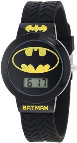 img 2 attached to BAT5041 Batman Watch for 🦇 Kids with Durable Black Rubber Band