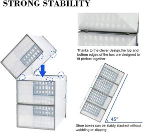 img 2 attached to 👠 Organize Your Shoes with Ease: 10 Pack Stackable Shoe Storage Boxes with Lids