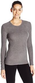 img 1 attached to 🌟 Cozy and Stretchy: Cuddl Duds Women's Fleecewear Crew Neck for Ultimate Comfort