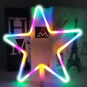 img 2 attached to 🌟 Stellar Neon Light Signs: Vibrant Warm White Illumination for Home Décor, Kids Bedroom & Birthday Party Ambiance – USB or Battery Operated (Colorful)