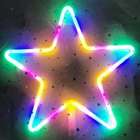 img 3 attached to 🌟 Stellar Neon Light Signs: Vibrant Warm White Illumination for Home Décor, Kids Bedroom & Birthday Party Ambiance – USB or Battery Operated (Colorful)