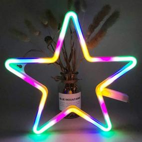 img 1 attached to 🌟 Stellar Neon Light Signs: Vibrant Warm White Illumination for Home Décor, Kids Bedroom & Birthday Party Ambiance – USB or Battery Operated (Colorful)