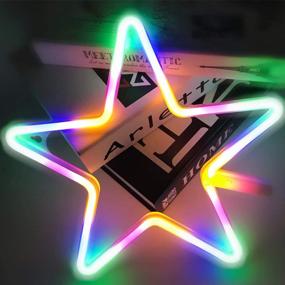 img 4 attached to 🌟 Stellar Neon Light Signs: Vibrant Warm White Illumination for Home Décor, Kids Bedroom & Birthday Party Ambiance – USB or Battery Operated (Colorful)