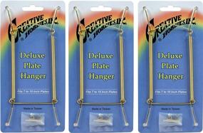 img 4 attached to 🍽️ Deluxe Plate Display Hangers by Creative Hobbies - Spring Style, Assembled & Ready to Use - Holds 7 to 10 Inch Plates - Gold Wire Spring Type - Includes Hanger Hooks & Nails - Pack of 3 Hangers