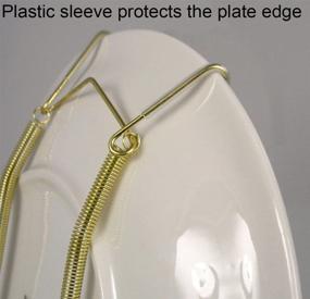 img 2 attached to 🍽️ Deluxe Plate Display Hangers by Creative Hobbies - Spring Style, Assembled & Ready to Use - Holds 7 to 10 Inch Plates - Gold Wire Spring Type - Includes Hanger Hooks & Nails - Pack of 3 Hangers