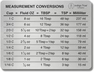 📏 convenient stainless steel measurement conversion chart refrigerator magnet: cups, fluid oz, tablespoons, teaspoons, and milliliters - original design логотип