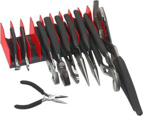img 2 attached to Ernst Manufacturing Plier Pro Premium No-Slip Tool Organizer for 10 Tools 🔴 of Any Size with Rubber Base for Enhanced Stability (Model 5500) in Vibrant Red