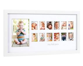 img 1 attached to Pearhead My First Year Photo Moments Baby Keepsake Frame: A Timeless White Memory Keeper for Baby's First Year