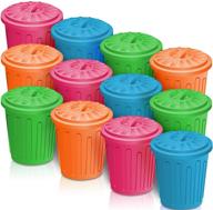 🗑️ artcreativity 4.5 inch mini trash can set - 12 pack - miniature garbage bin toy in assorted colors - unique desk organizer - ideal birthday party favors for boys and girls, classroom decor, carnival prize логотип