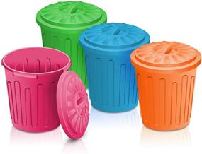 img 3 attached to 🗑️ ArtCreativity 4.5 Inch Mini Trash Can Set - 12 Pack - Miniature Garbage Bin Toy in Assorted Colors - Unique Desk Organizer - Ideal Birthday Party Favors for Boys and Girls, Classroom Decor, Carnival Prize