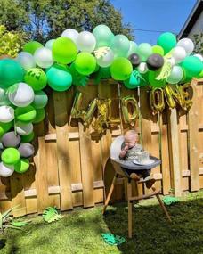 img 1 attached to 🎈 Jungle Party Balloon Garland & Arch Kit - 100 Latex Balloons, 16 Feet Balloon Strip Tape for Forest Safari, Dinosaur, Wild One Birthday, and Baby Shower Parties