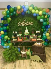 img 2 attached to 🎈 Jungle Party Balloon Garland & Arch Kit - 100 Latex Balloons, 16 Feet Balloon Strip Tape for Forest Safari, Dinosaur, Wild One Birthday, and Baby Shower Parties