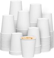 ☕️ convenient 300 pack of 8 oz. white paper hot coffee cups for bulk use logo