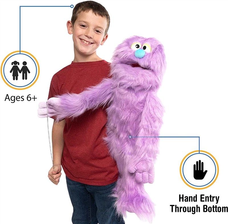 purple monster puppet ventriloquist style 로고
