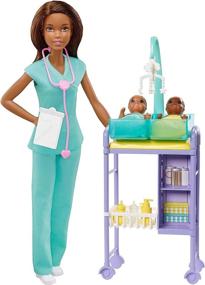 img 4 attached to 👩 Barbie Playset Brunette with Stethoscope and Accessories