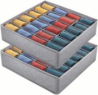 dimj sock organizer, 24 cell drawer organizers dividers fabric foldable cabinet 🧦 closet organizers and storage boxes for socks and ties - pack of 2 логотип