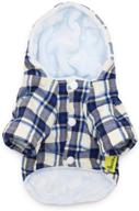 droolingdog puppy plaid hoodie: stylish winter fleece dog clothes for small dogs logo