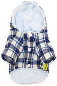 img 4 attached to DroolingDog Puppy Plaid Hoodie: Stylish Winter Fleece Dog Clothes for Small Dogs