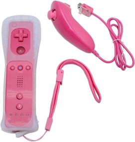 img 4 attached to Yudeg Wii Remote and Nunchuck Controllers with Silicon Case for Wii and Wii U (Pink) - User-Friendly Remote Controller for Wii