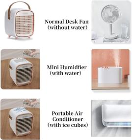 img 2 attached to Portable Rechargeable Personal Air Conditioner with 3 Speeds - Mini AC with Handle for Bedroom, Office, Dorm, Camping