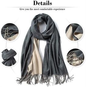 img 3 attached to Cashmere Feel Warm Tone Shawl Women's Accessories