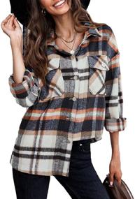 img 4 attached to 👚 Women's Apricot Peaceglad Shacket Cardigan Outwear for Coats, Jackets & Vests